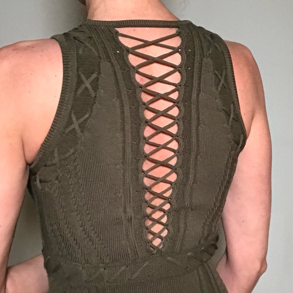 Torn by Ronny Kobo Green Marietta Olive Knit Bodycon Cocktail Dress size S. - Picture 6 of 13